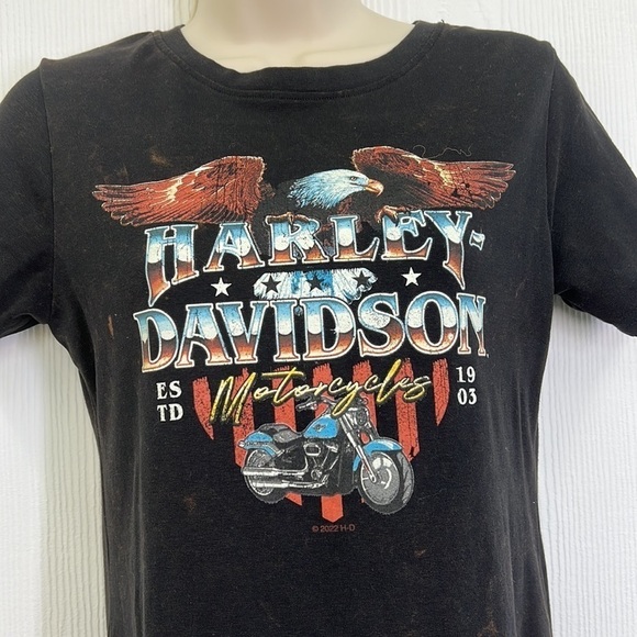 Harley Davidson - Bald Eagle Motorcycle New Smyrna Beach Fl Harley T Shirt XS - Picture 3 of 12